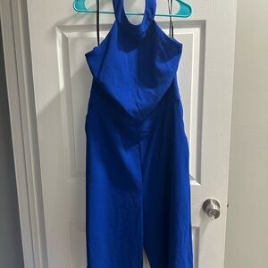 Enfocus Studio Royal Blue Halter Jumpsuit